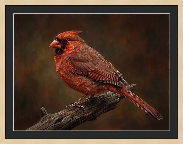 Cardinal Perched On Branch