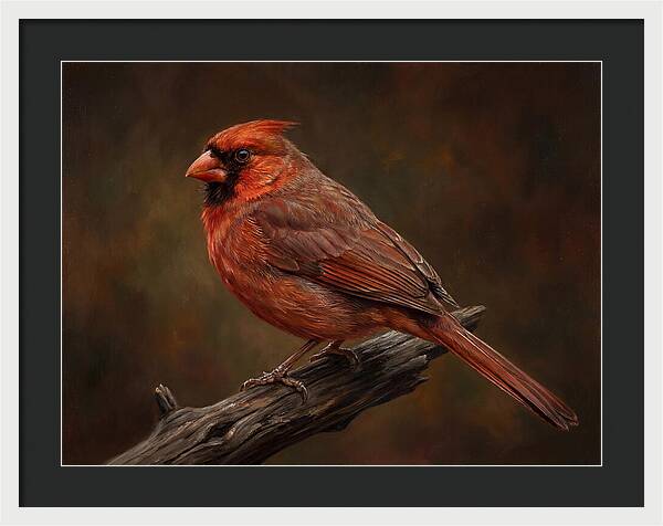 Cardinal Perched On Branch
