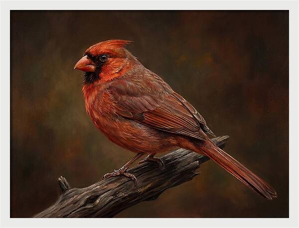 Cardinal Perched On Branch
