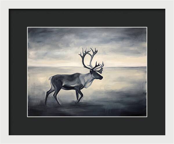 Caribou In Monochrome