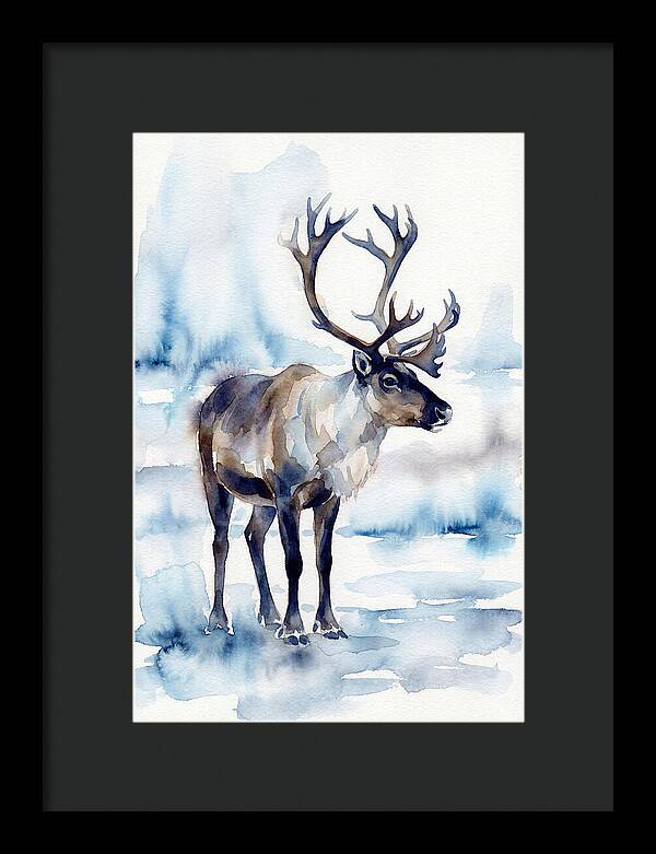 Caribou In Watercolor Serenity