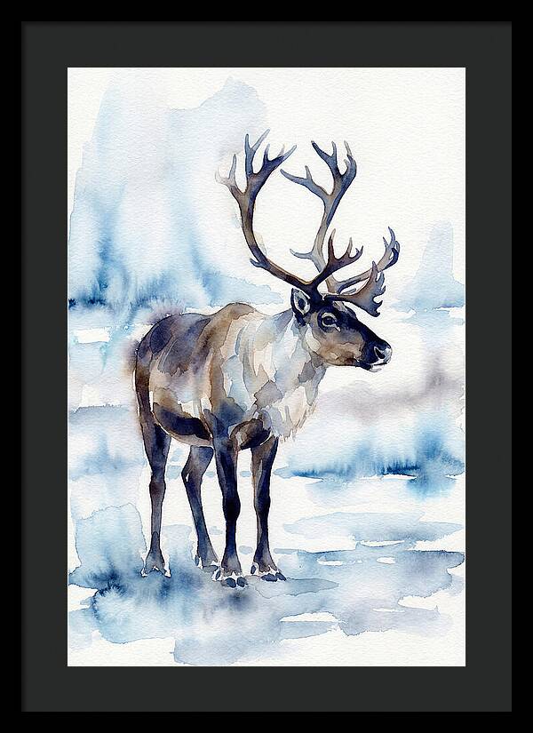 Caribou In Watercolor Serenity