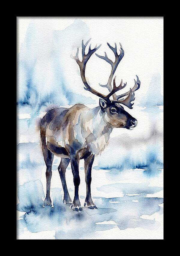 Caribou In Watercolor Serenity
