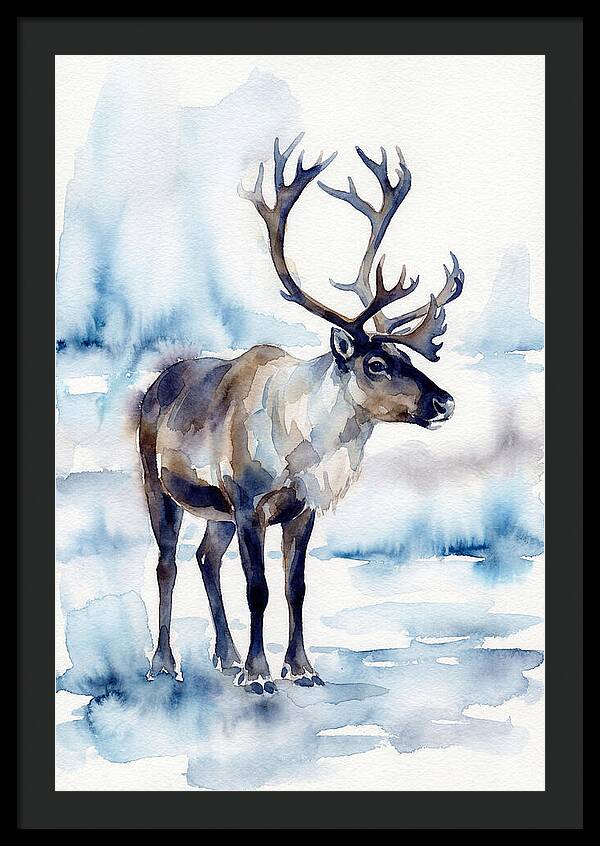 Caribou In Watercolor Serenity