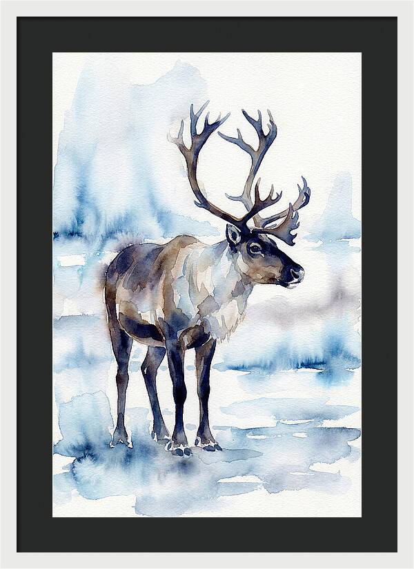 Caribou In Watercolor Serenity
