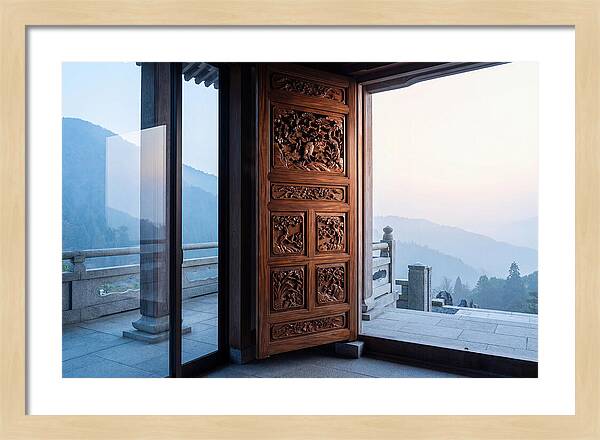 Carved Wooden Screen Door
