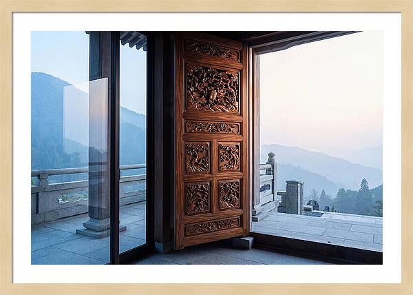 Carved Wooden Screen Door