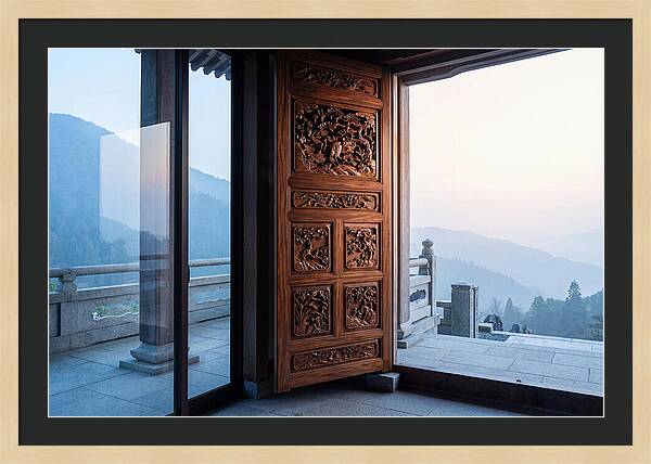 Carved Wooden Screen Door