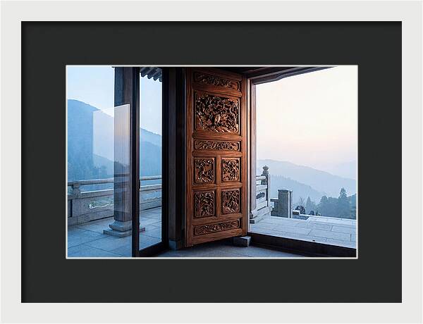 Carved Wooden Screen Door