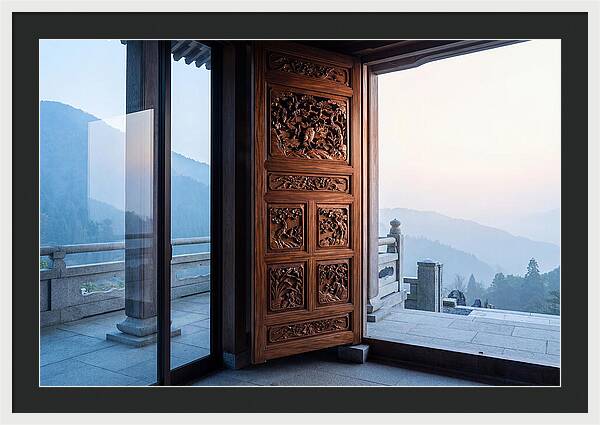 Carved Wooden Screen Door