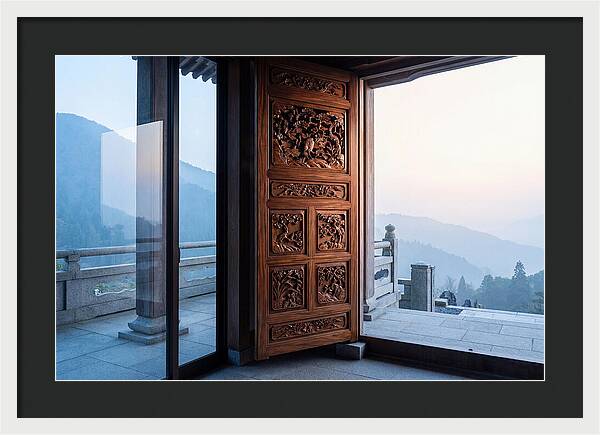 Carved Wooden Screen Door