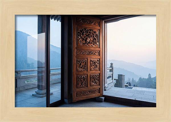 Carved Wooden Screen Door