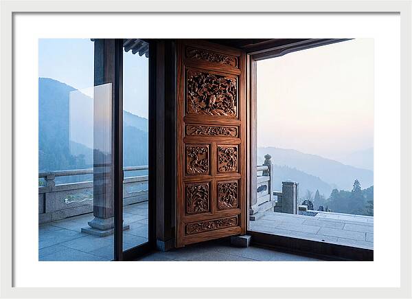 Carved Wooden Screen Door