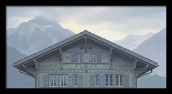 Carved Wooden Swiss Chalet