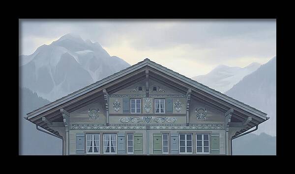 Carved Wooden Swiss Chalet