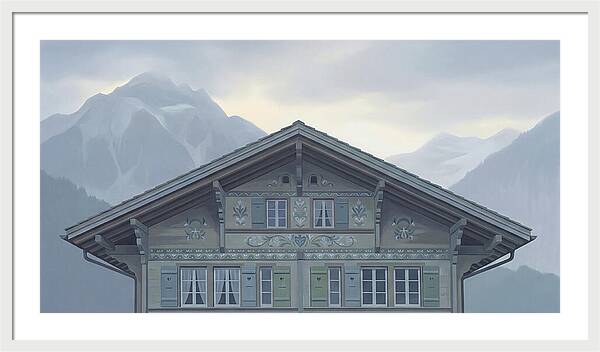 Carved Wooden Swiss Chalet