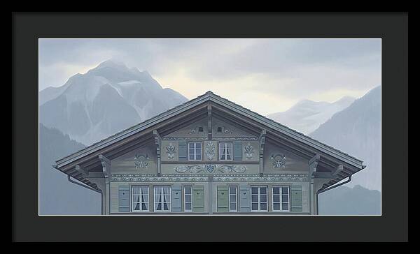Carved Wooden Swiss Chalet