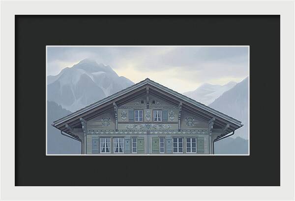 Carved Wooden Swiss Chalet