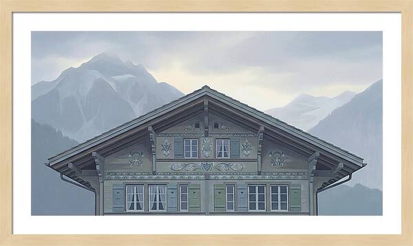Carved Wooden Swiss Chalet