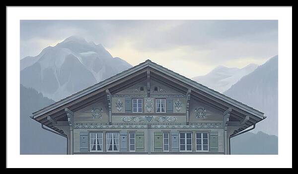 Carved Wooden Swiss Chalet