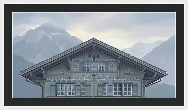 Carved Wooden Swiss Chalet