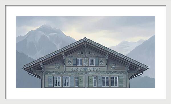 Carved Wooden Swiss Chalet