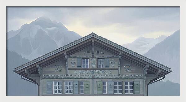 Carved Wooden Swiss Chalet