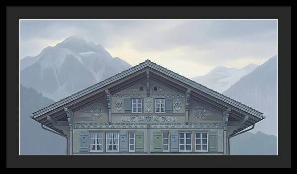 Carved Wooden Swiss Chalet