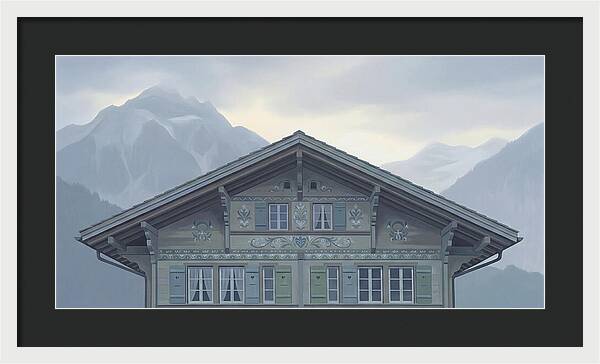 Carved Wooden Swiss Chalet