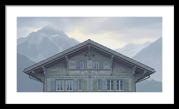 Carved Wooden Swiss Chalet