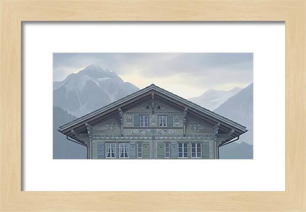 Carved Wooden Swiss Chalet