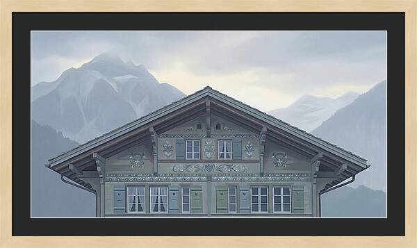 Carved Wooden Swiss Chalet