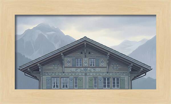 Carved Wooden Swiss Chalet