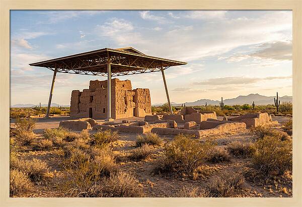 Casa Grande Ruins Under Sunset