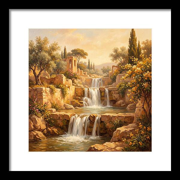 Cascading Mediterranean Waterfall