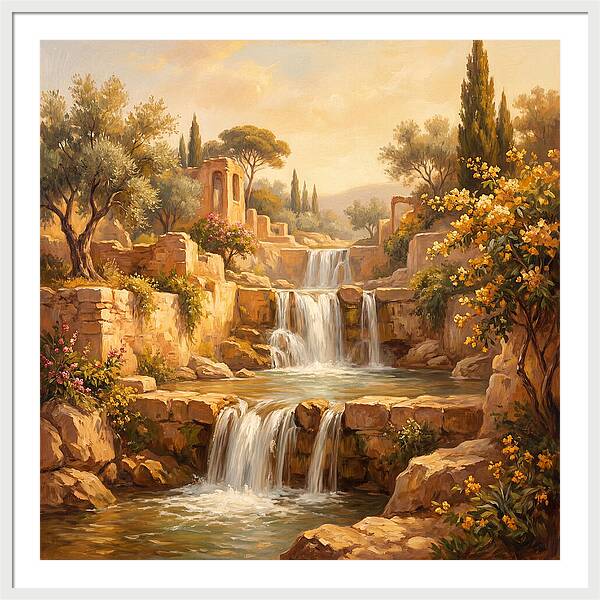 Cascading Mediterranean Waterfall