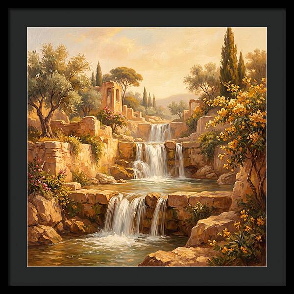 Cascading Mediterranean Waterfall