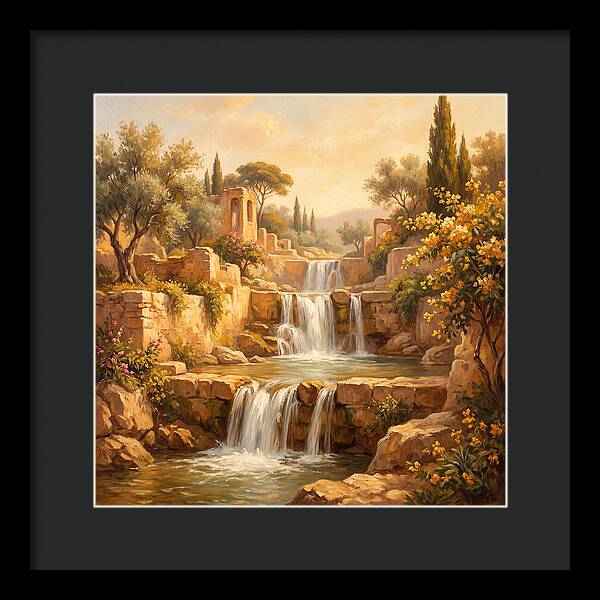 Cascading Mediterranean Waterfall