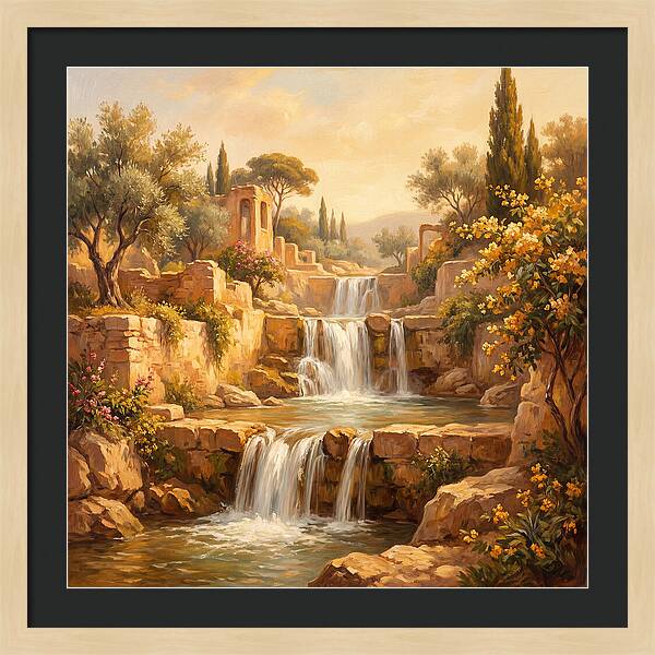 Cascading Mediterranean Waterfall