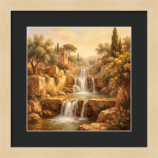 Cascading Mediterranean Waterfall