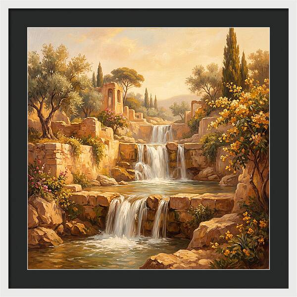 Cascading Mediterranean Waterfall