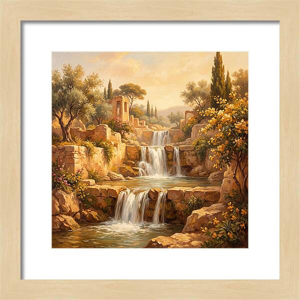 Cascading Mediterranean Waterfall