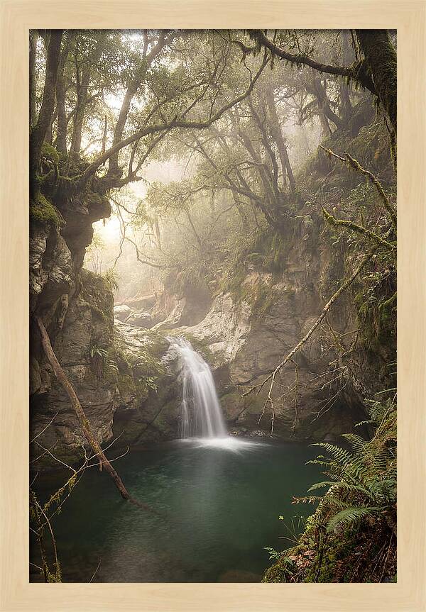 Cascading Waterfall Into Emerald Pool