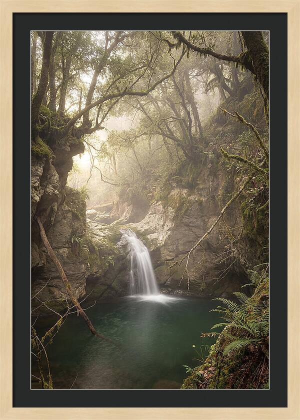 Cascading Waterfall Into Emerald Pool