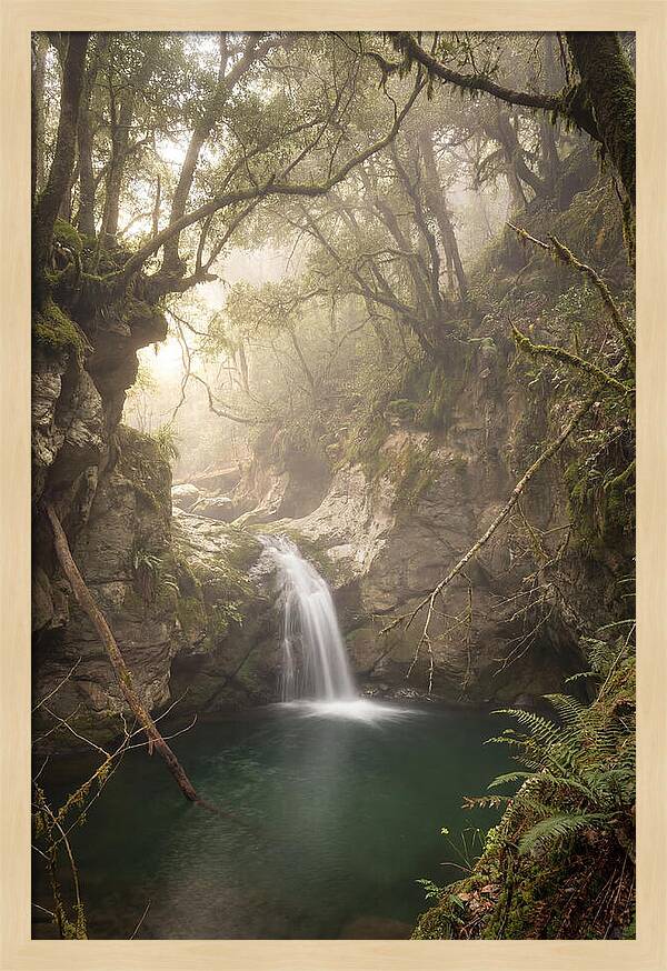 Cascading Waterfall Into Emerald Pool