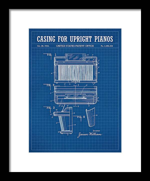 Casing For Upright Pianos Blueprint Patent Us2486354a