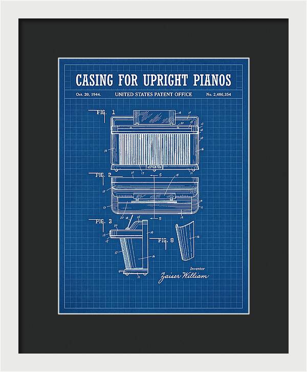 Casing For Upright Pianos Blueprint Patent Us2486354a