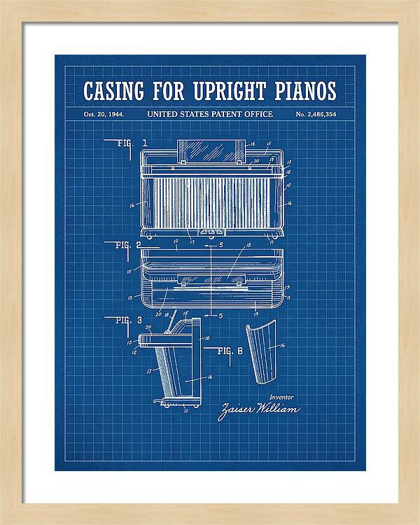 Casing For Upright Pianos Blueprint Patent Us2486354a