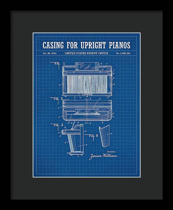 Casing For Upright Pianos Blueprint Patent Us2486354a