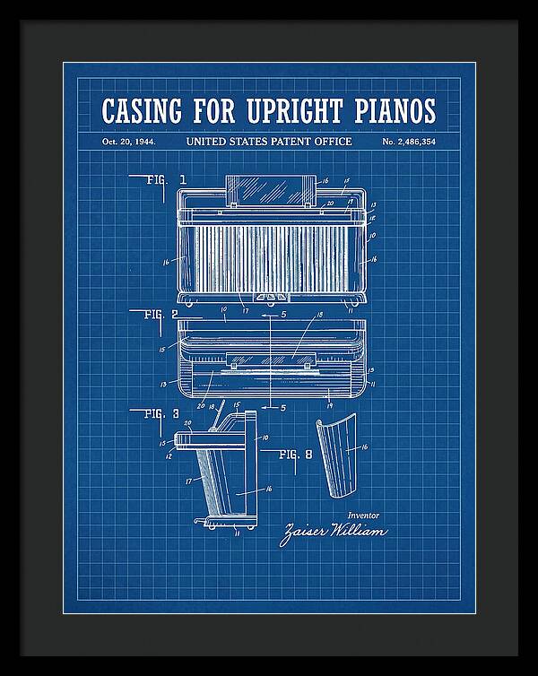 Casing For Upright Pianos Blueprint Patent Us2486354a